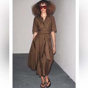 ZARA ZW COLLECTION POPLIN SHIRT DRESS